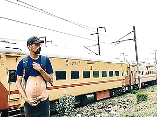 Teen at Indian Railway station cumshot big dick public asian porn cum tribute porn handjob porn